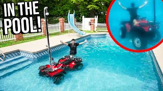 FOURWHEELER 8FT DEEP IN POOL [upl. by Elimac63]