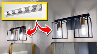 DIY Bathroom Renovation Convert One Light Fixture into Two with Easy Steps [upl. by Farny]