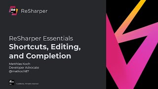 Shortcuts Editing Completion  ReSharper Essentials [upl. by Rihana]